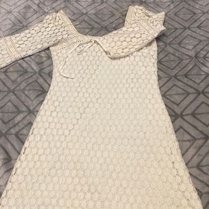 White lace mini dress